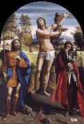 Saint Sebastian with Saints Roch and Demetrius Giovanni Battista Ortolano